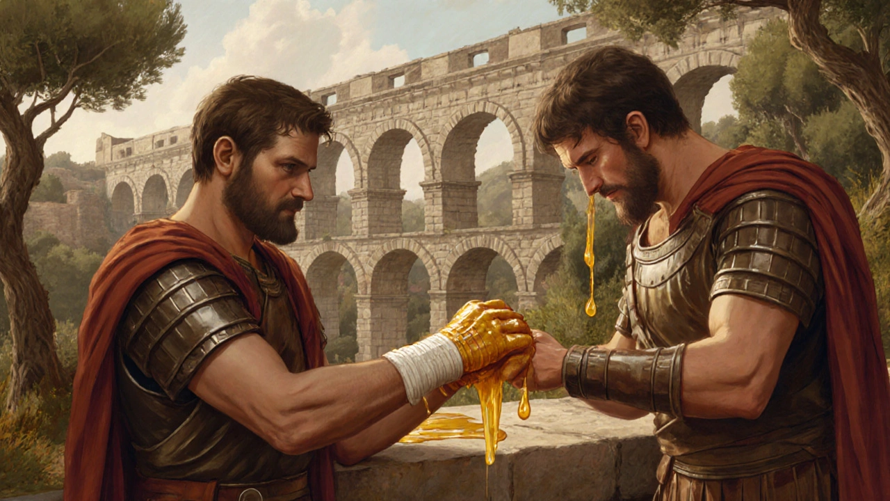 Římané používají med na ošetření ran vojáků.