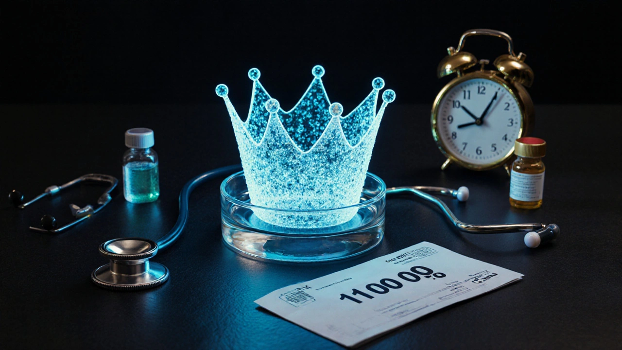 Bakteriální kolonie ve tvaru české koruny s výdělkem 110 000 Kč.