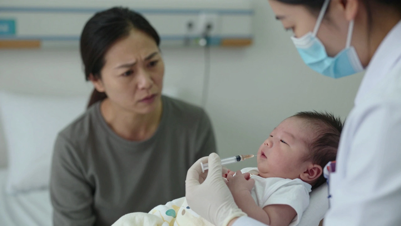 Příjem protilátek novorozencem od matky s hepatitidou B.