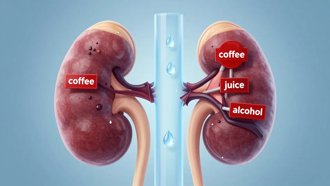 Klíčové orgány těla filtrovají čistou vodu, zatímco nebezpečné nápoje jsou zakázané.