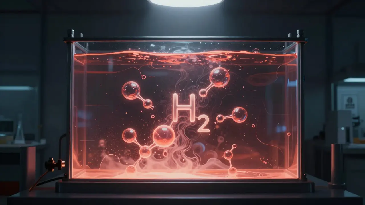 Supercritická voda v laboratorní nádobě mezi kapalným a plynovým stavem.