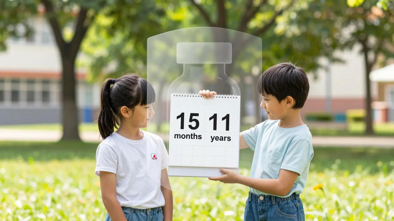 Dvě děti hrají v parku, symbolizující dlouhodobou ochranu po MMR očkování.