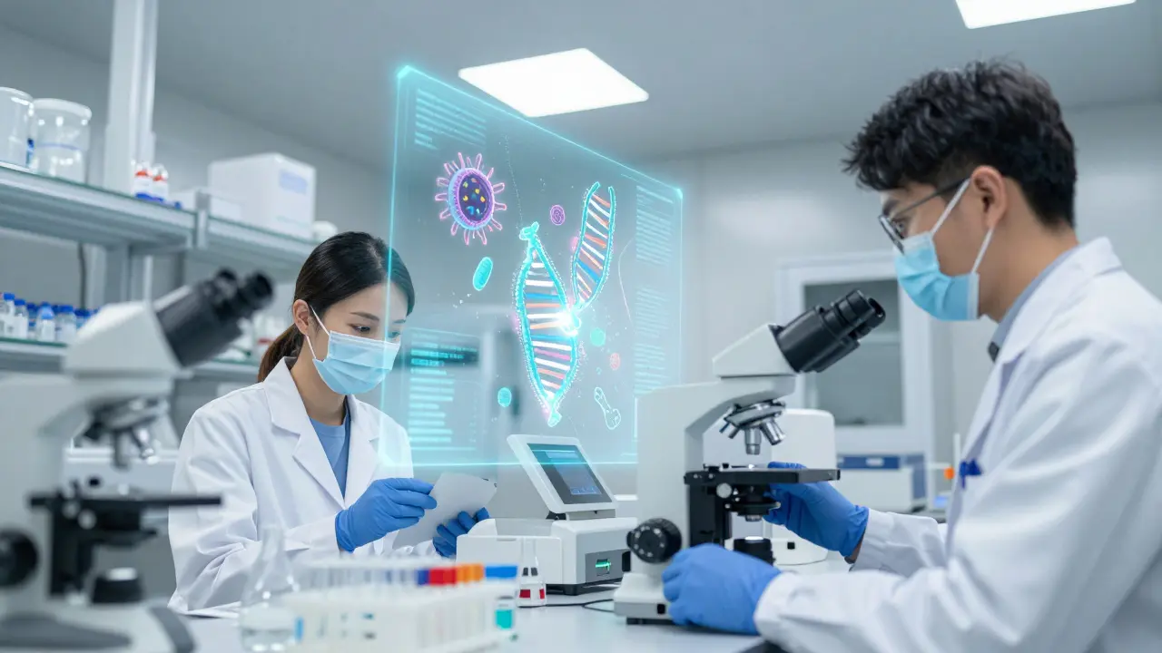 Moderní laboratoř vyvíjející nové bakteriální vakcíny