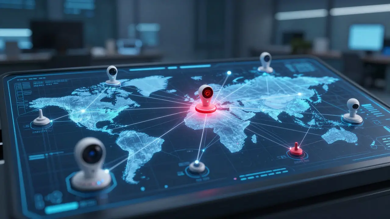 Holografická mapa sítě IoT s detekovanou anomálií