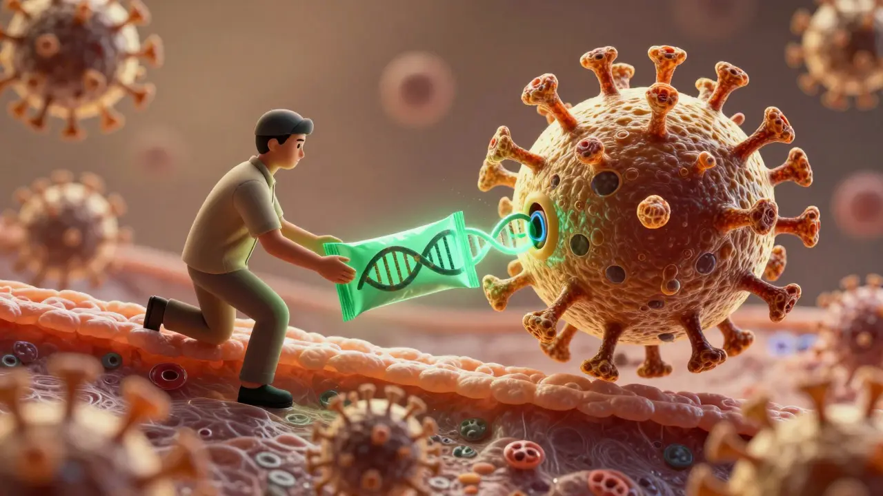Virový vektor dodávající genetický materiál do buňky