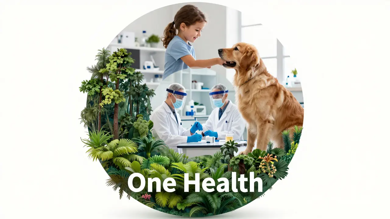 Koncept One Health spojující přírodu, medicínu a domácí zvířata